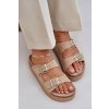 Dámské papuče na masivní platformě s přezkami béžové Aramia (Veľkosť 40)