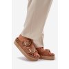 Sandály S Pletením A Přezkami Na Masivní Platformě Camel Aralissea (Veľkosť 36)