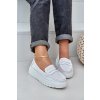 Dámské Kožené Mokasíny Na Platformě A Klínu Bílé Elanindel (Veľkosť 40)