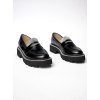 Dámske čierne mokasíny z lakovanej eko kože, kód 20822-8A
