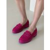 Ružové dámske mokasíny z ekologického semišu - 20822-1