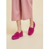 Ružové dámske mokasíny z ekologického semišu - 20822-1