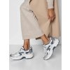 Dámske strieborné tenisky z textilu, športový štýl, kód 8978
