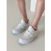 Biele dámske tenisky z ekokože a textilu na každodenné nosenie, kód 390