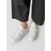 Biele dámske tenisky z ekokože a textilu na každodenné nosenie, kód 390