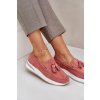 Mokasíny Na Delikátním Klínu z eko semišuové Růžové Challavia (Veľkosť 37)