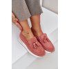 Mokasíny Na Delikátním Klínu z eko semišuové Růžové Challavia (Veľkosť 37)