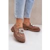 z eko semišuové Mokasíny Dámské S Ozdobnou Broží Tmavě Béžové Valiana (Veľkosť 38)