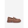 z eko semišuové Mokasíny Dámské S Ozdobnou Broží Tmavě Béžové Valiana (Veľkosť 38)