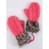 Ružové dámske zimné rukavice, kód F-02