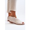 Biele dámske kožené sandále na zips, kód 2443/109