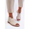 Biele dámske kožené sandále na zips, kód 2443/109