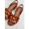 Dámske hnedé sandále z prírodnej kože, kód 40425 BF.BRĄZ