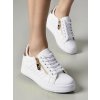 Dámske biele tenisky z eko kože na šnúrovanie, kód 7-29