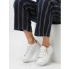 Dámske biele tenisky z eko kože na šnúrovanie, kód 7-29