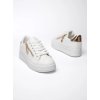 Dámske biele tenisky z eko kože na šnúrovanie, kód 7-29