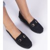 Čierne dámske mokasíny na klinovom opätku s matným povrchom Sambada QQ-10 BLACK 38 - GM (Veľkosť 39)
