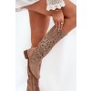 Dámske béžové členkové čižmy z EKO semišu HY51-176 BEIGE