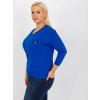 Dámska blúzka plus size tmavo-modrá RV-BZ-8475.81 (Farba Tmavá-khaki, Veľkosť ONE SIZE)