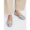 Dámske strieborné mokasíny z ekologickej kože, Y23-39