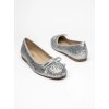Dámske strieborné mokasíny z ekologickej kože, Y23-39