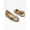 Dámske zlaté mokasíny z ekologickej kože, štýlové Y23-39