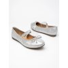 Strieborné dámske mokasíny z ekologickej kože, HY88-50