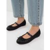 Dámske čierne mokasíny z ekologickej kože, HY88-51