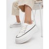 Biele dámske mokasíny z ekologickej kože, šnurovacie, DK8213