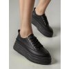 Dámske čierne mokasíny z ekologickej kože, streetwear, casual, DKB8213