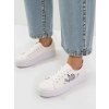 Biele dámske mokasíny z ekokože s graffiti detailmi, GG690