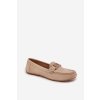 Dámské z eko semišuové mokasíny s ozdobou béžové Seathra (Veľkosť 38)