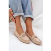 Dámské z eko semišuové mokasíny s ozdobou béžové Seathra (Veľkosť 38)