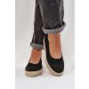 Čierne dámske slip-on tenisky na plošom podpätku, textil, 24TX02-7637 BLACK