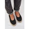 Čierne dámske slip-on tenisky na plošom podpätku, textil, 24TX02-7637 BLACK