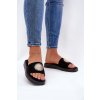 Dámske papuče se zlatou ozdobou čierne kaliora / GH5156-1 BLACK (Veľkosť 36)