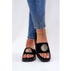 Dámske papuče se zlatou ozdobou čierne kaliora / GH5156-1 BLACK (Veľkosť 36)