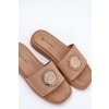 Dámské sandály se zlatou ozdobou béžové Kaliora (Veľkosť 37)