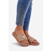 Dámské sandály se zlatou ozdobou béžové Kaliora (Veľkosť 37)