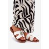 Ploché Sandále s výřezy a ozdobou biele bohalis / GH5155-3 WHITE (Veľkosť 36)