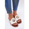 Dámske papuče z eko kože, biele, kód GH5162-3 WHITE