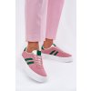 Ružové dámske tenisky EKO semiš na ploške, C2029-10 PINK/GREEN