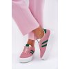 Ružové dámske tenisky EKO semiš na ploške, C2029-10 PINK/GREEN
