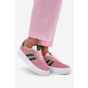Ružové dámske tenisky EKO semiš na ploške, C2029-10 PINK/GREEN