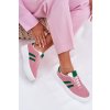 Ružové dámske tenisky EKO semiš na ploške, C2029-10 PINK/GREEN