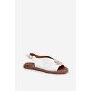 Plné Elegantné Sandále s ozdobou biele iseliria / A8229 WHITE (Veľkosť 36)