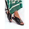 Ploché Elegantné Sandále s dekorací čierne iseliria / A8229 BLACK (Veľkosť 36)