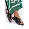 Ploché elegantní Sandále s dekorací čierne iseliria / A8229 BLACK (Veľkosť 36)