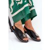 Ploché elegantní Sandále s dekorací čierne iseliria / A8229 BLACK (Veľkosť 36)