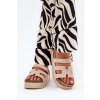 Dámske šľapky z EKO semišu na hrubšej ploške, béžové GH5161-2 BEIGE